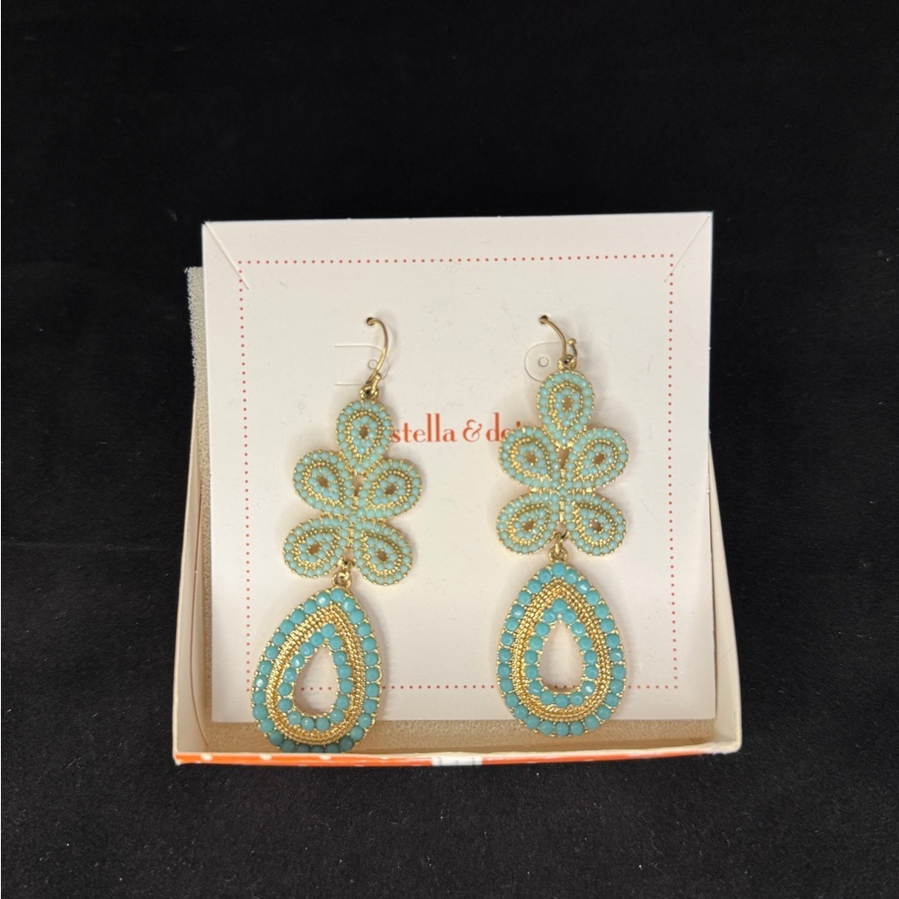 Stella & Dot Turquoise Capri Chandelier Earrings NWT